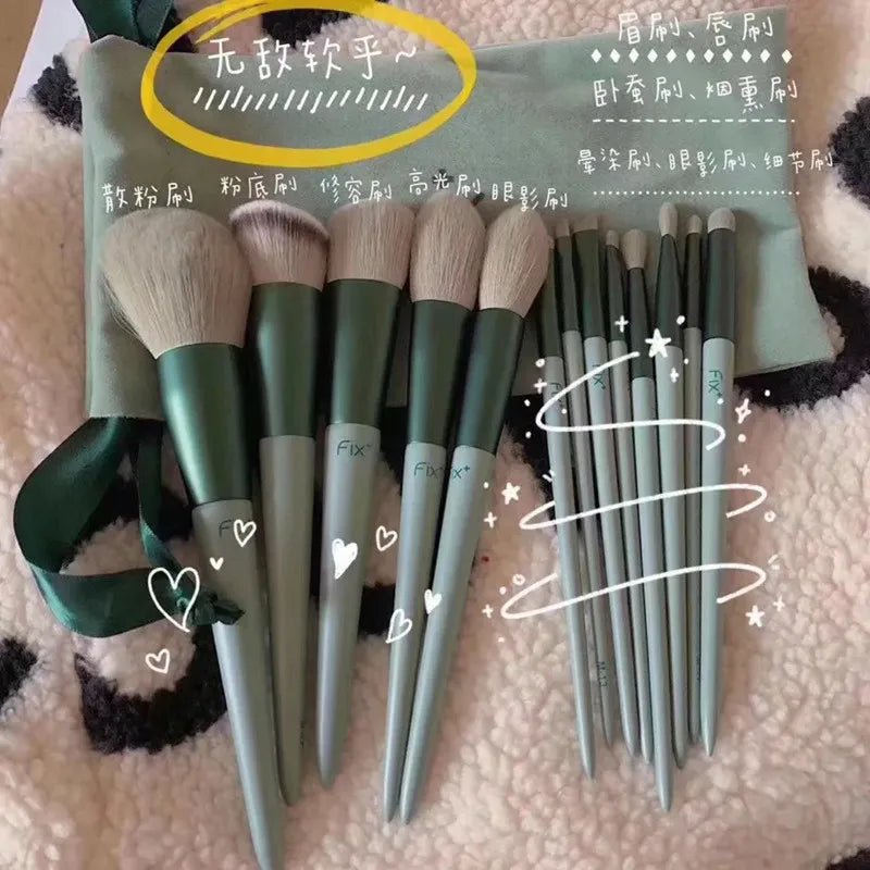 Pinceaux de maquillage pour femmes, fond de teint, ombre à paupières, poudre cosmétique, fard à joues, outils de maquillage, 13 pièces