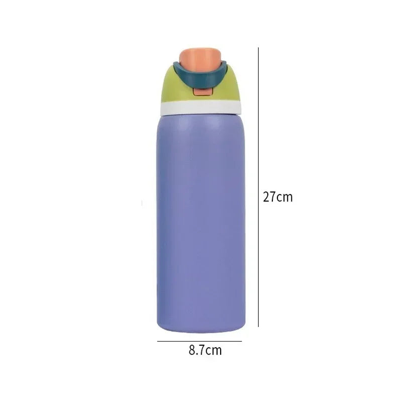 Gourde Thermos 32oz en Acier Inoxydable 304 avec Paille, Bouteille d'Eau Vacuum Isotherme pour Sports en Extérieur et Voiture