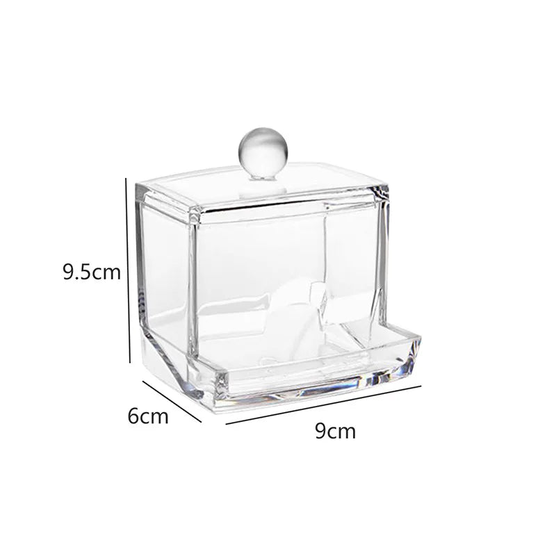 Boîte Organisatrice de Maquillage - Rangement pour Cotons-Tiges, Bijoux et Produits Cosmétiques, Boîte en Plastique
