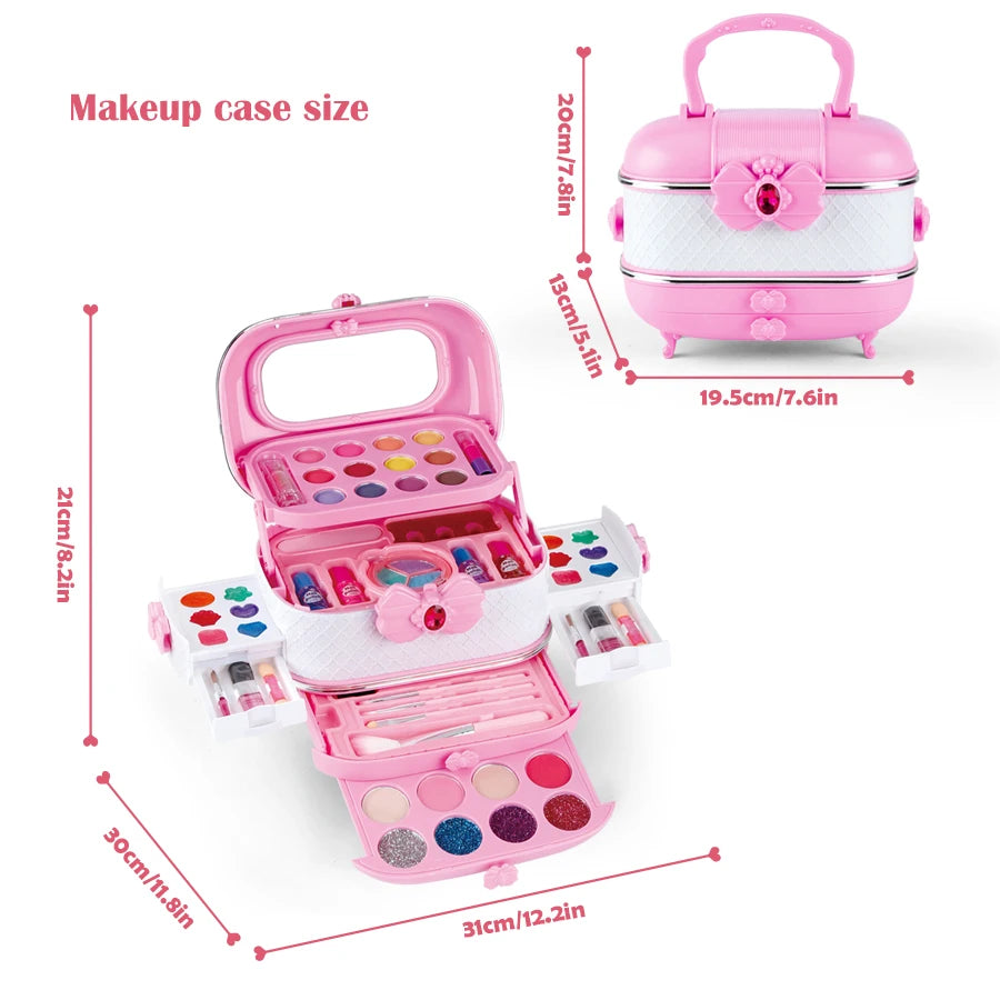 Kit de Maquillage Lavable pour Enfants - Set de Maquillage Réel pour Filles, Kit de Maquillage pour Petites Filles et Enfants.