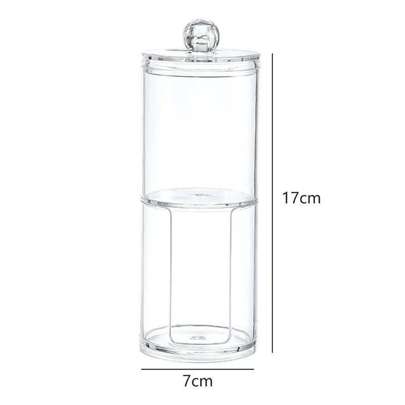 Boîte Organisatrice de Maquillage - Rangement pour Cotons-Tiges, Bijoux et Produits Cosmétiques, Boîte en Plastique