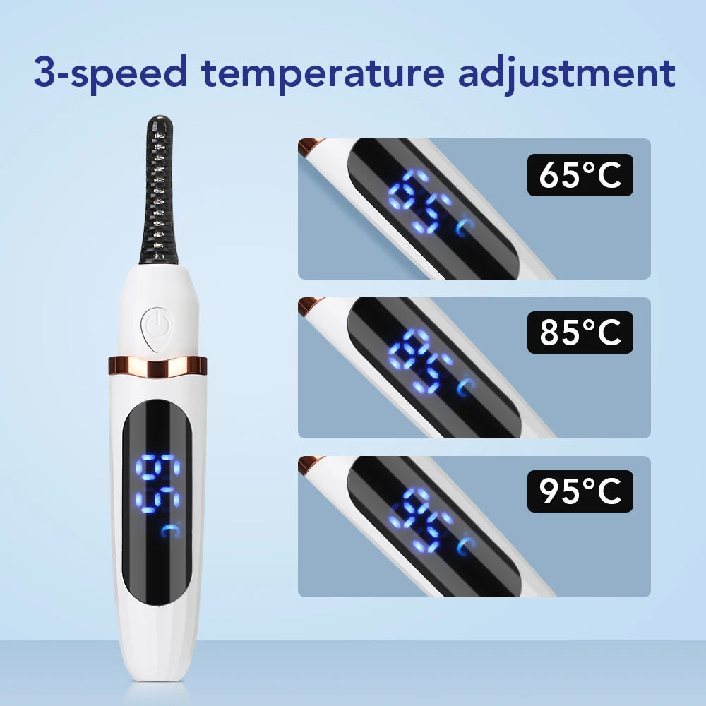 Recourbe-cils Électrique Intelligent à Température Contrôlée pour Cils Naturellement Recourbés - Outil de Maquillage pour Cils Durables.