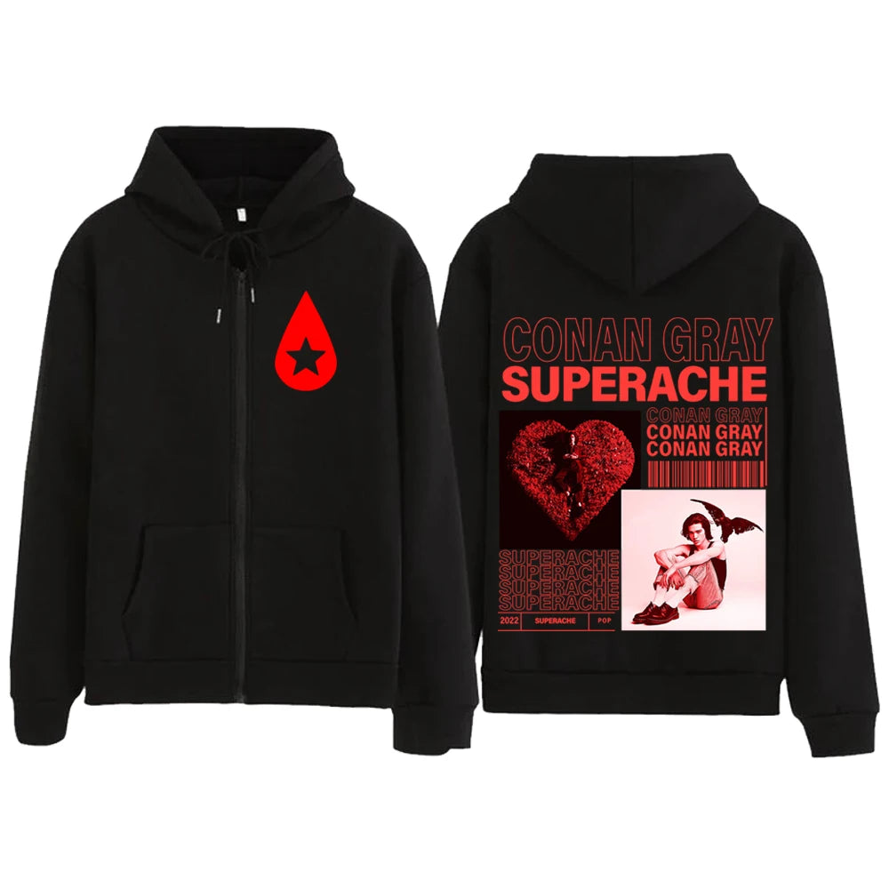 Conan Gray Found Heaven Superache Sweatshirt à Fermeture Éclair Streetwear