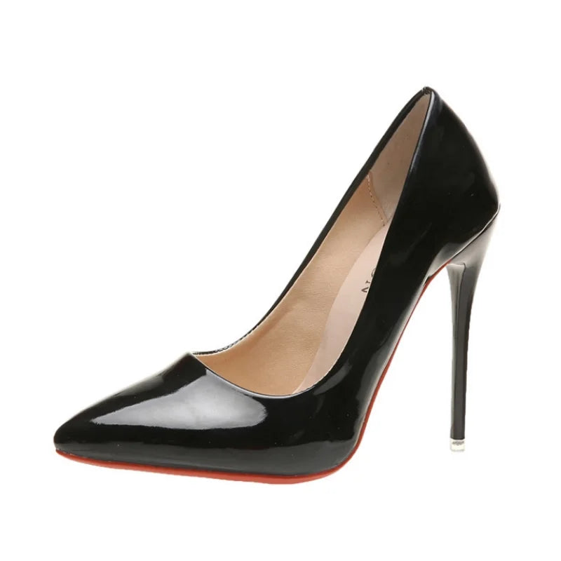 Chaussures à Talons Hauts Élégantes 35-45 : Escarpins à talon stiletto de 12 cm, pointus, parfaits pour les banquets, mariages et soirées, disponibles en taille plus pour femmes.