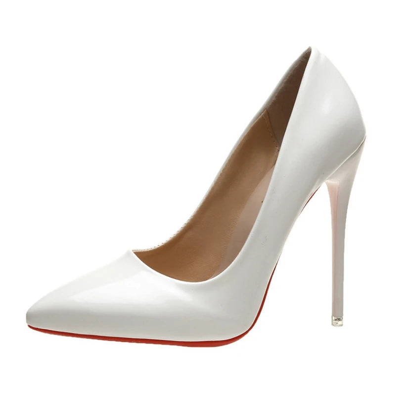 Chaussures à Talons Hauts Élégantes 35-45 : Escarpins à talon stiletto de 12 cm, pointus, parfaits pour les banquets, mariages et soirées, disponibles en taille plus pour femmes.
