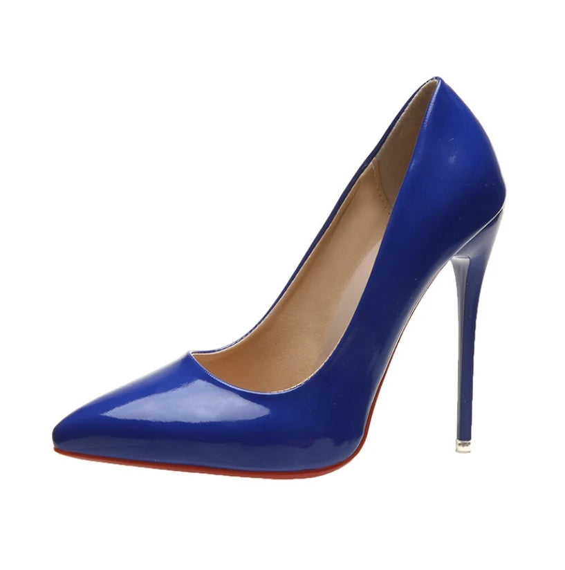 Chaussures à Talons Hauts Élégantes 35-45 : Escarpins à talon stiletto de 12 cm, pointus, parfaits pour les banquets, mariages et soirées, disponibles en taille plus pour femmes.