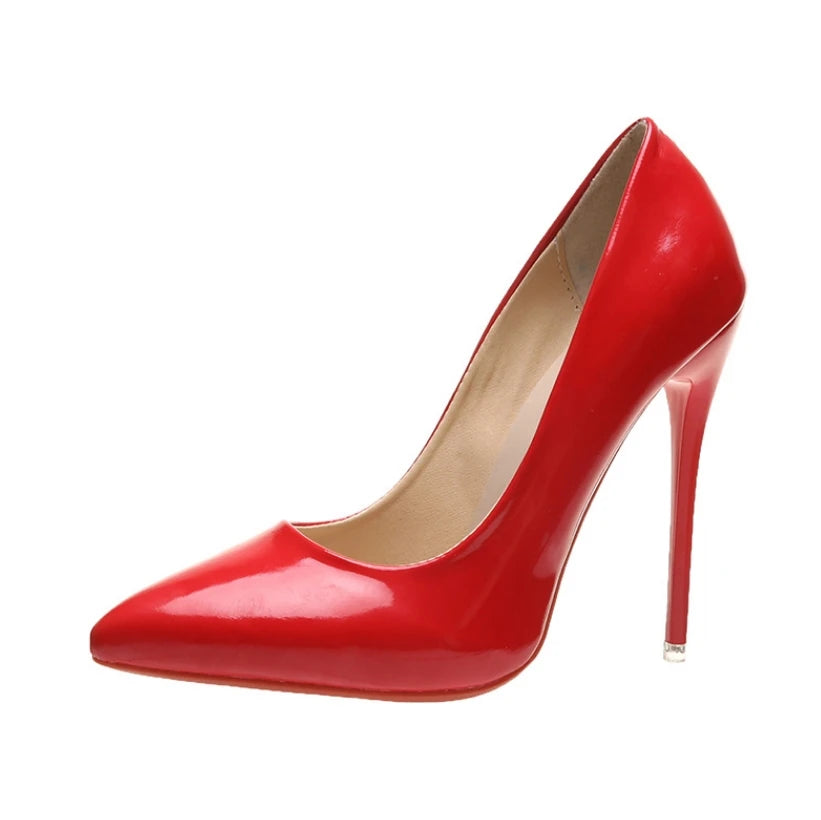 Chaussures à Talons Hauts Élégantes 35-45 : Escarpins à talon stiletto de 12 cm, pointus, parfaits pour les banquets, mariages et soirées, disponibles en taille plus pour femmes.