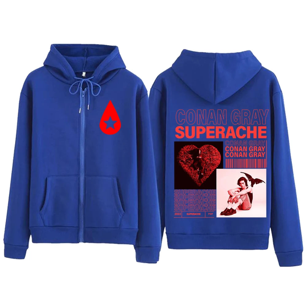 Conan Gray Found Heaven Superache Sweatshirt à Fermeture Éclair Streetwear