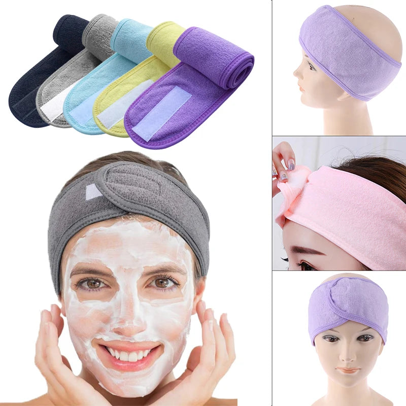 Bandeau Autocollant Large pour Femmes - Serviette de Yoga, Spa, Bain, Douche, Maquillage, Lavage du Visage, Salon Cosmétiques, Accessoires de Maquillage.