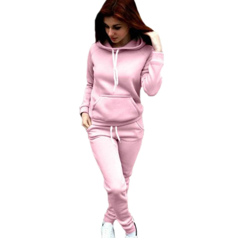 Nouvelle mode femme ensemble sweat à capuche, pull à manches longues, ensemble de sport 2 pièces (S-4XL)
