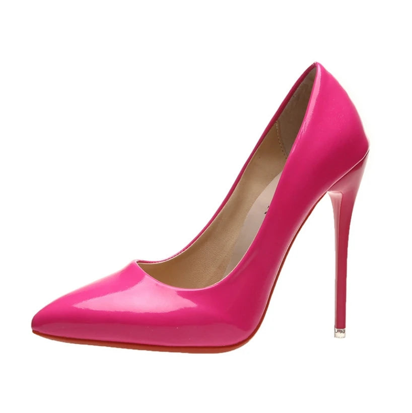 Chaussures à Talons Hauts Élégantes 35-45 : Escarpins à talon stiletto de 12 cm, pointus, parfaits pour les banquets, mariages et soirées, disponibles en taille plus pour femmes.