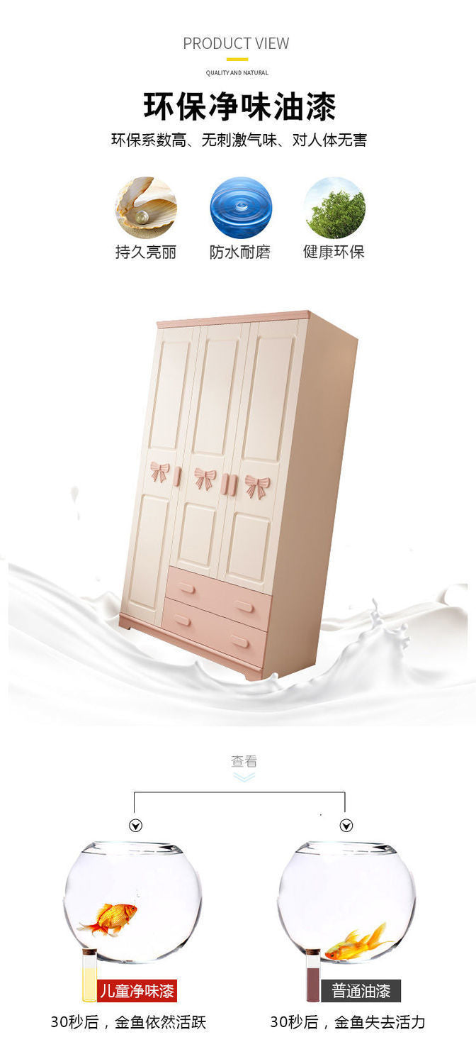 Armoire pour enfants – Meuble de rangement avec étagères, cintres et organisateur pour chambre à coucher