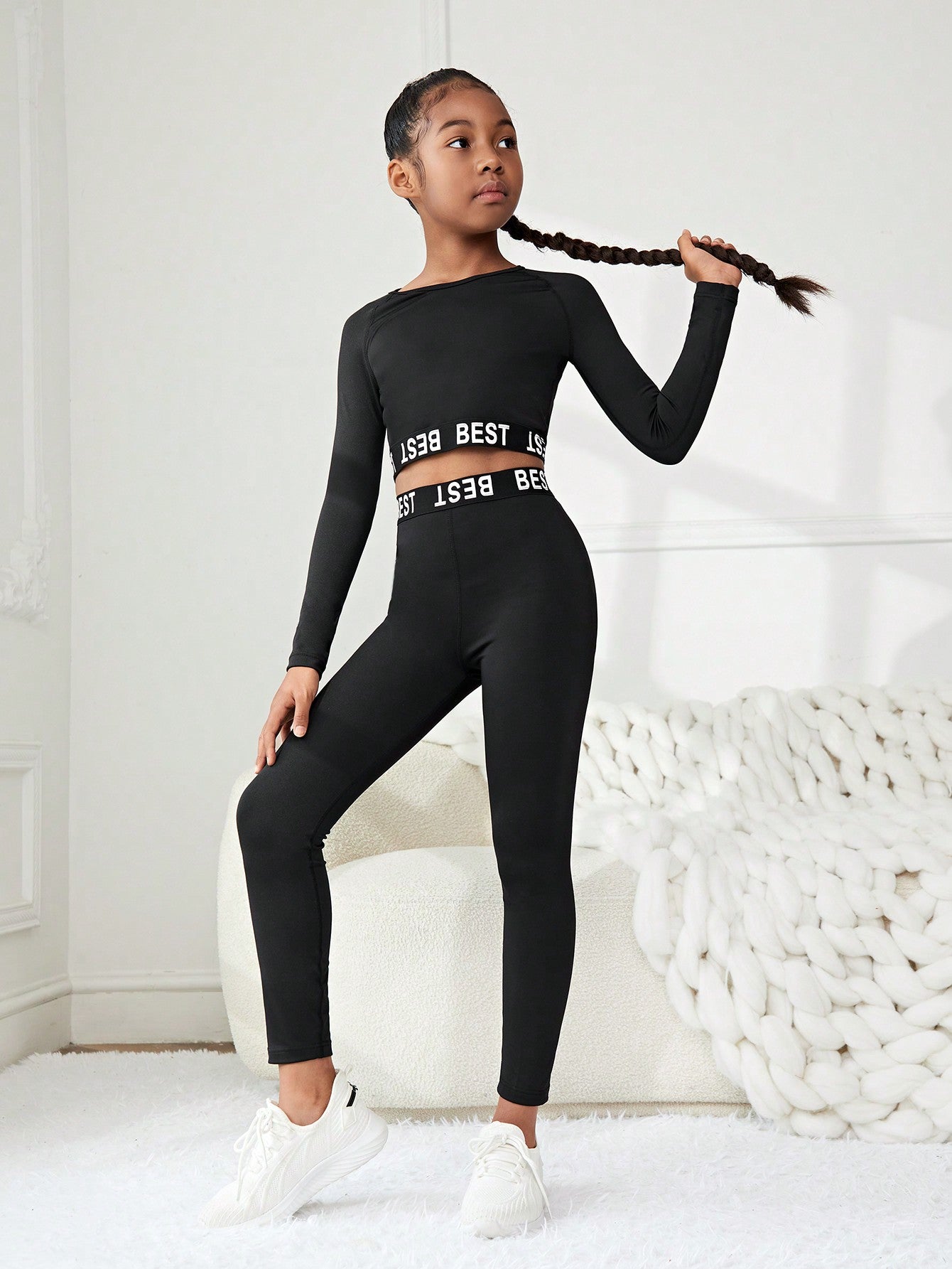 Fille Legging & T-Shirt De Sport À Lettres