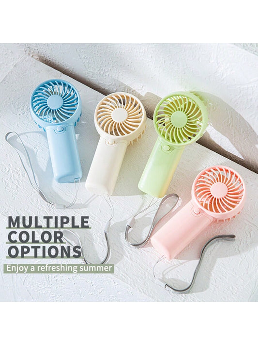 1 pièce Mini ventilateur à 1 vitesse de vent avec corde de suspension - cadeau de fête (piles non incluses, à acheter séparément) pour l'été et pour extérieur, sport, voyage, cuisine, chambre, école, bureau, et pour femme, homme, enfant, adulte