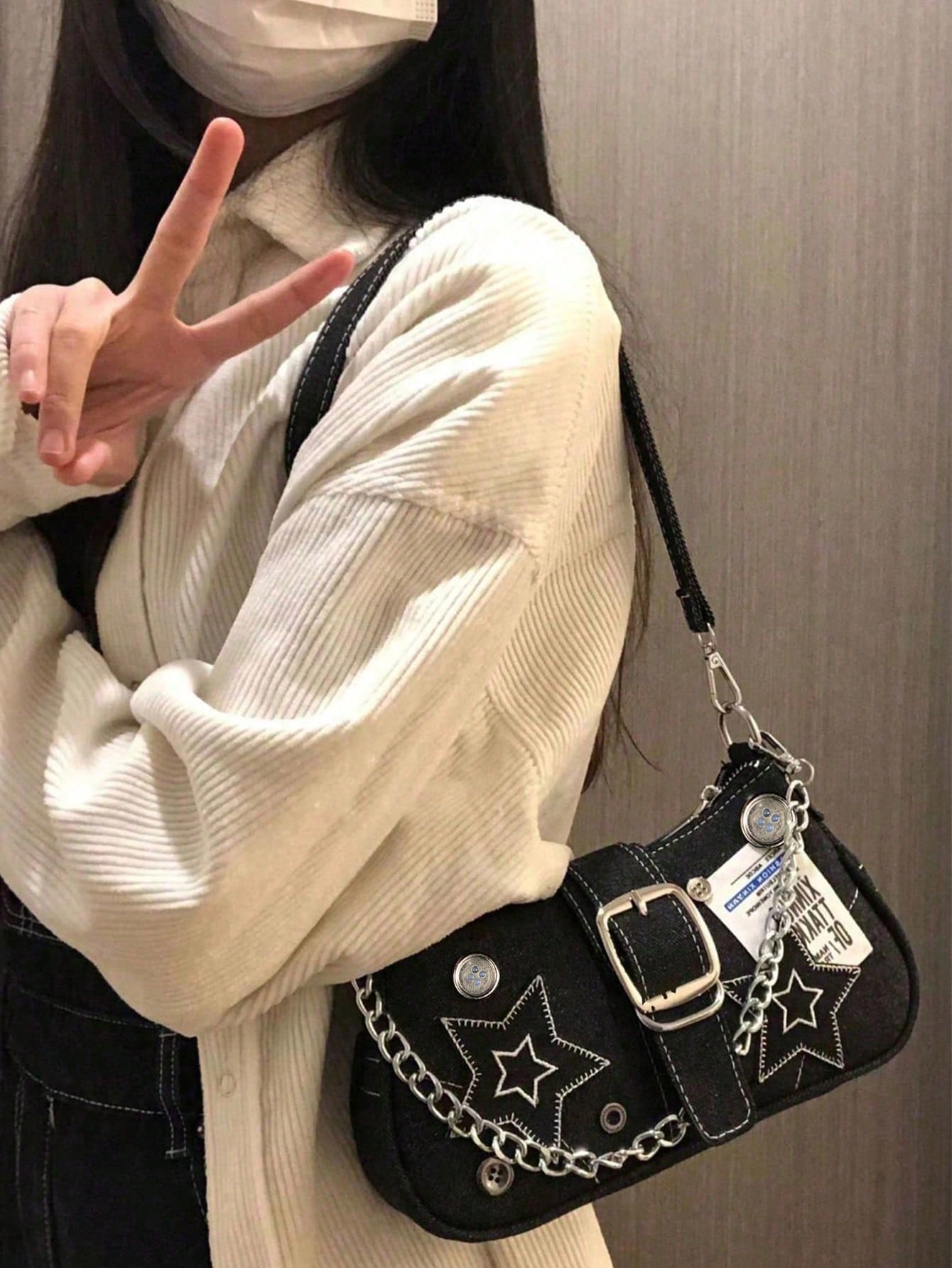 1 Pièce Femmes Nouveaux Zippers Contrastés Épicés Avec Une Lumière Quotidienne Adaptée Aux Fêtes, Festivals, Journées Shopping, Avec Des Chaînes Polyvalentes De Grande Capacité Et Des Sacs Sous Le Bras D'épaule Pour Une Petite Échelle