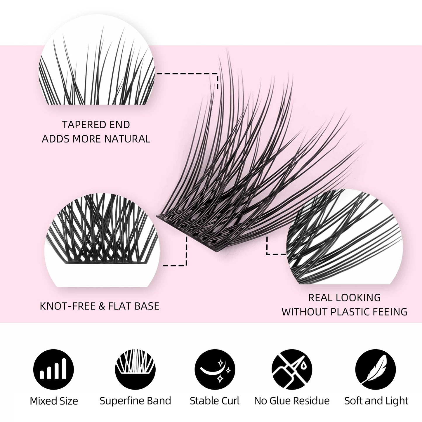 144 Paquets YUANZHIJIE Extensions de Cils Volume Prémontés : Kit d'extensions de cils individuels avec cils auto-adhésifs, fabriqué à partir de matériaux premium pour un maquillage professionnel et une finition parfaite.