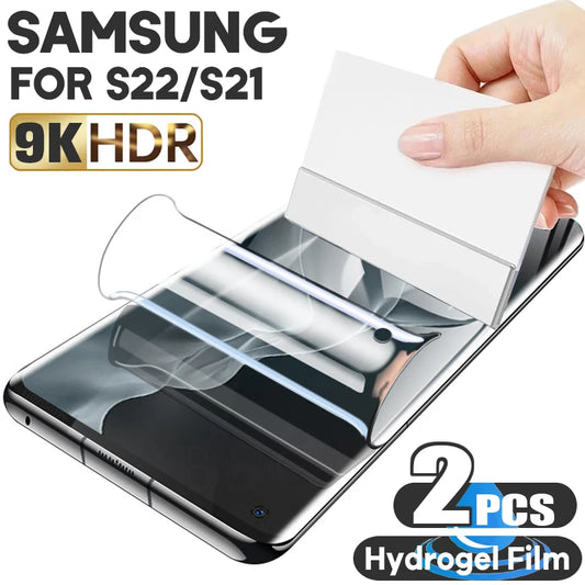 2PCS Film de protection hydrogel pour écran compatible avec Samsung Galaxy S22, S23 Ultra, S21, S20 Plus, Note 20, Note 10, A53, A52, A23, A13.