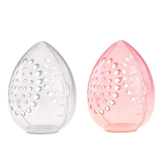 Boîte de Rangement pour Éponge Cosmétique - Organisateur Transparent pour Poudres et Accessoires Maquillage, Cadre Œuf Sec