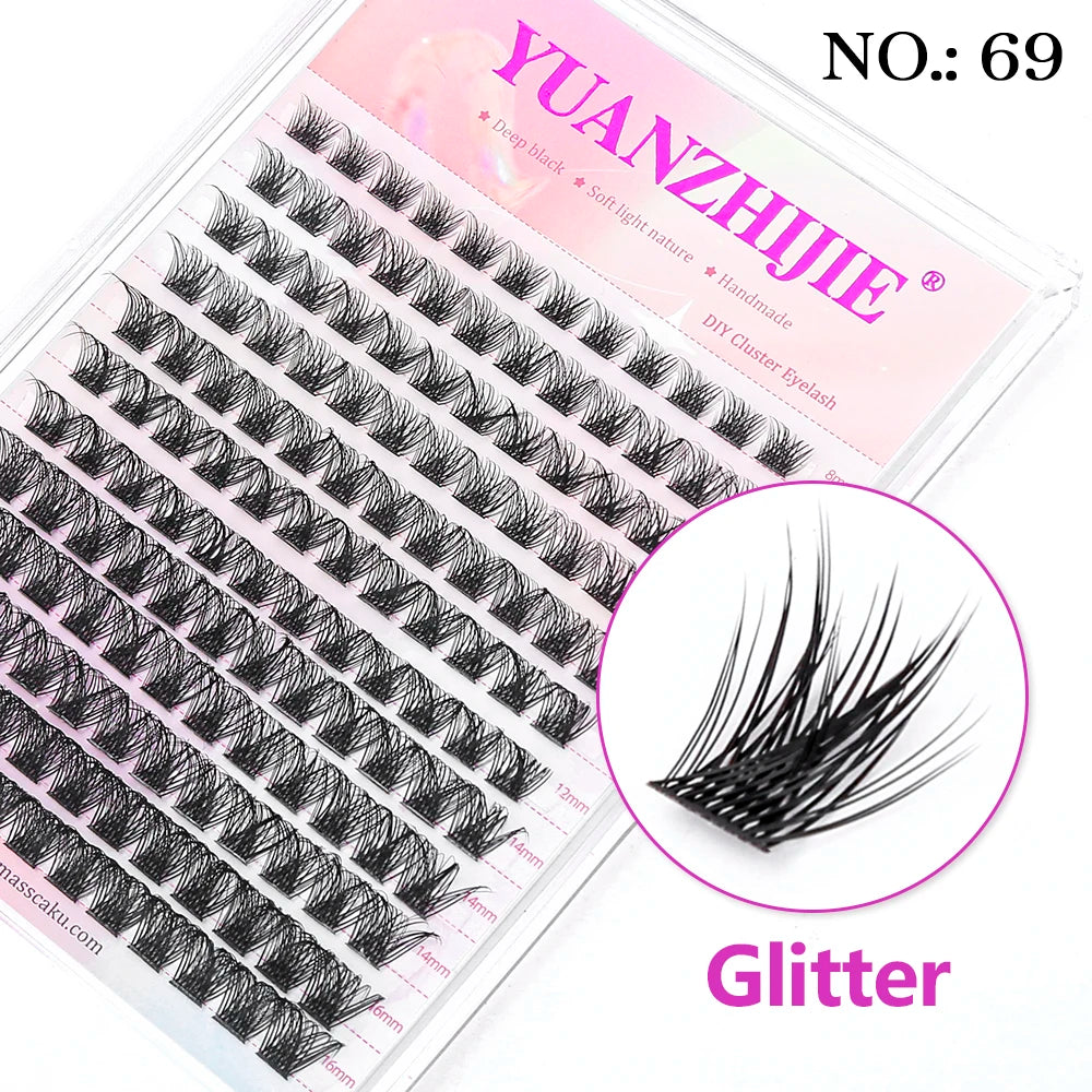 144 Paquets YUANZHIJIE Extensions de Cils Volume Prémontés : Kit d'extensions de cils individuels avec cils auto-adhésifs, fabriqué à partir de matériaux premium pour un maquillage professionnel et une finition parfaite.