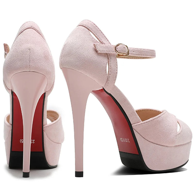 Sandales de Luxe pour Femmes avec Talons Hauts de 12 cm : Sandales sexy avec plateforme et brides, ouvertes à l'avant, idéales pour les mariages ou les soirées.