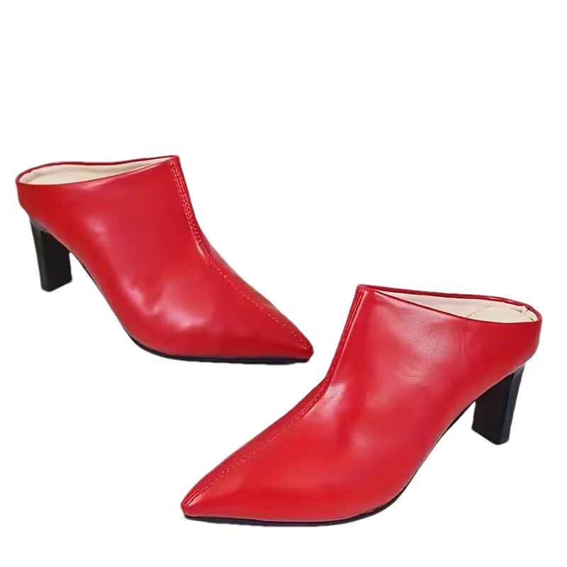 Pantoufles à talons aiguilles pour femmes, chaussures élégantes à talons hauts, sandales à dos nu pour l'automne, nouvelle mode , marque de robes élégantes.