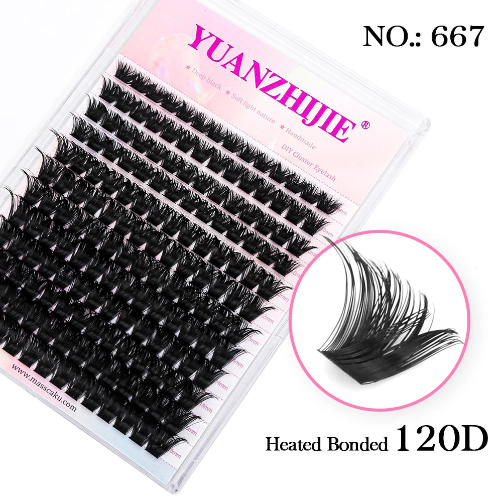 144 Paquets YUANZHIJIE Extensions de Cils Volume Prémontés : Kit d'extensions de cils individuels avec cils auto-adhésifs, fabriqué à partir de matériaux premium pour un maquillage professionnel et une finition parfaite.