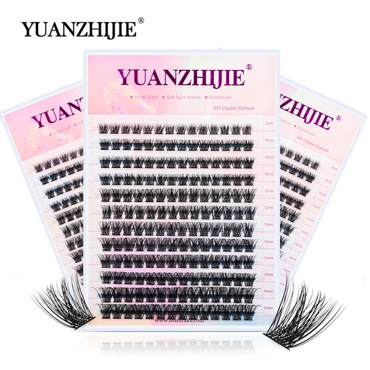 144 Paquets YUANZHIJIE Extensions de Cils Volume Prémontés : Kit d'extensions de cils individuels avec cils auto-adhésifs, fabriqué à partir de matériaux premium pour un maquillage professionnel et une finition parfaite.