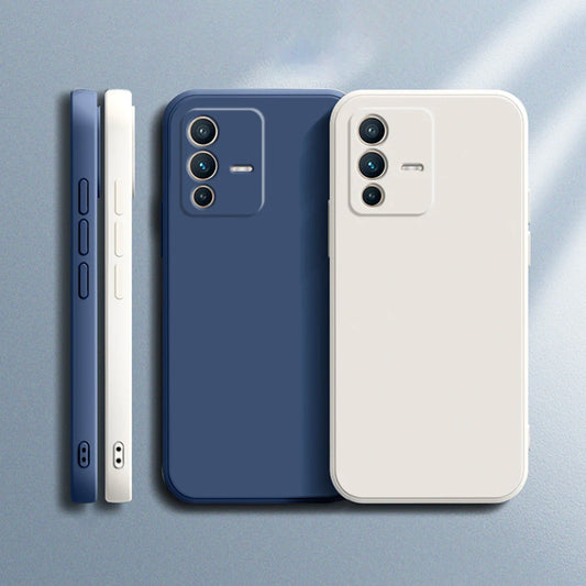 Coque souple en silicone liquide pour VIVO V23 Pro, V23E, V23Pro 5G, protection luxe pour caméra, couverture ultramince pour couples.