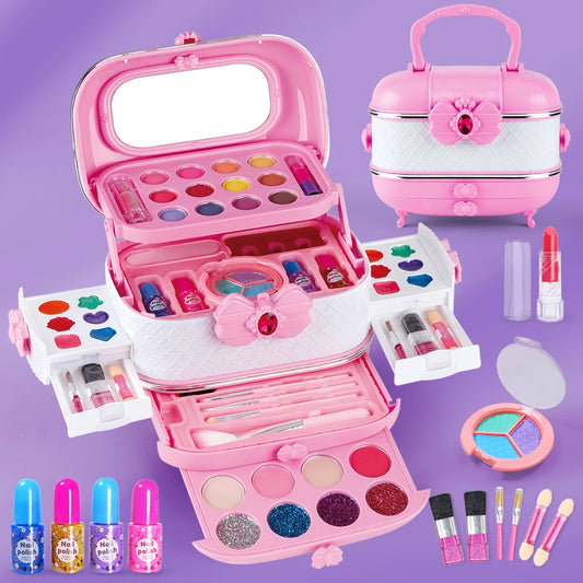 Kit de Maquillage Lavable pour Enfants - Set de Maquillage Réel pour Filles, Kit de Maquillage pour Petites Filles et Enfants.