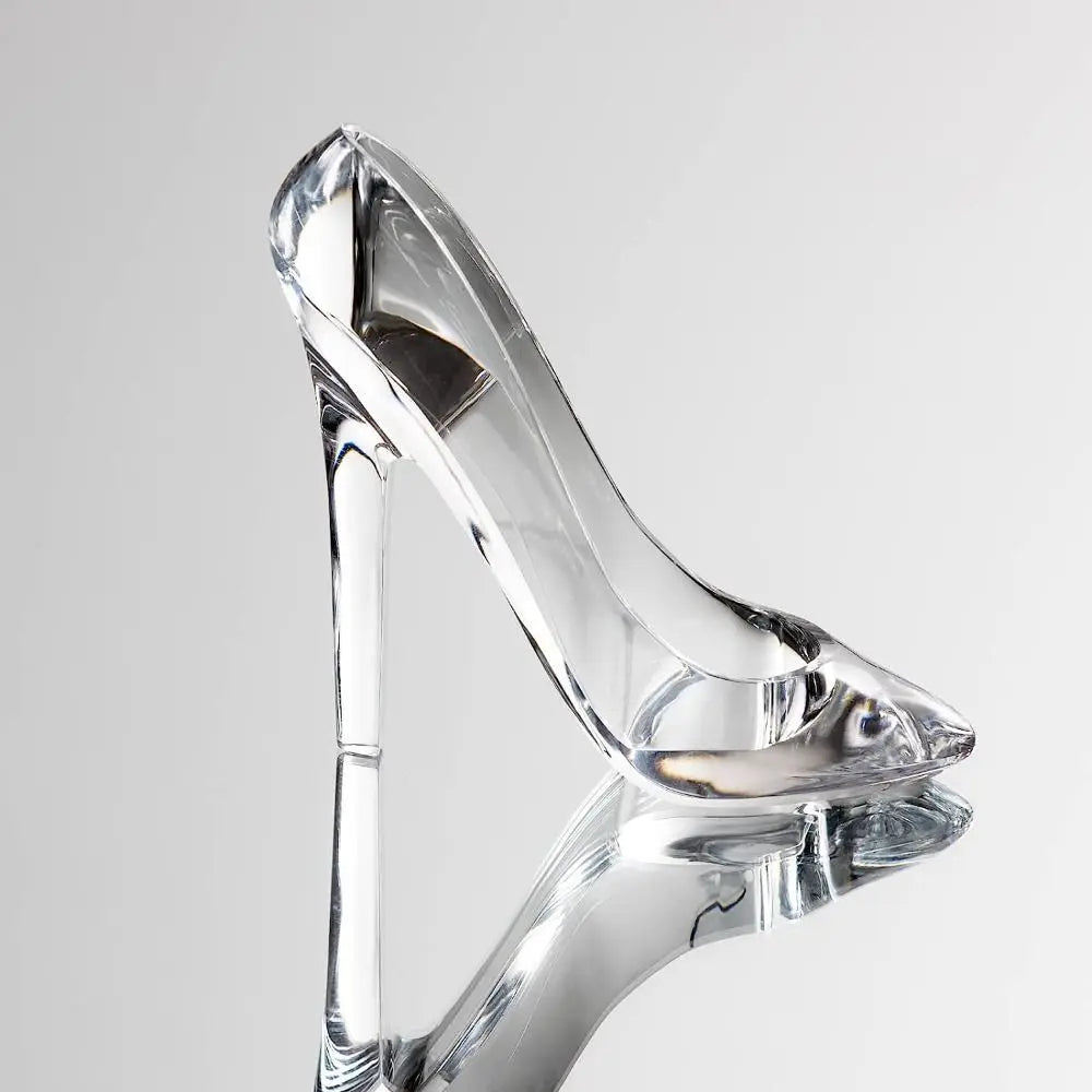 Ornements de chaussures en verre cristal transparent, sculptures décoratives de chaussures à talons hauts en acrylique, figurines pour chaussures de mariage.