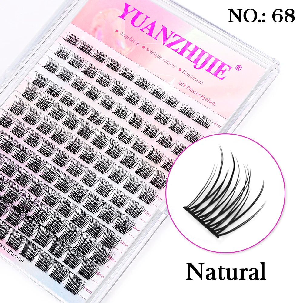 144 Paquets YUANZHIJIE Extensions de Cils Volume Prémontés : Kit d'extensions de cils individuels avec cils auto-adhésifs, fabriqué à partir de matériaux premium pour un maquillage professionnel et une finition parfaite.