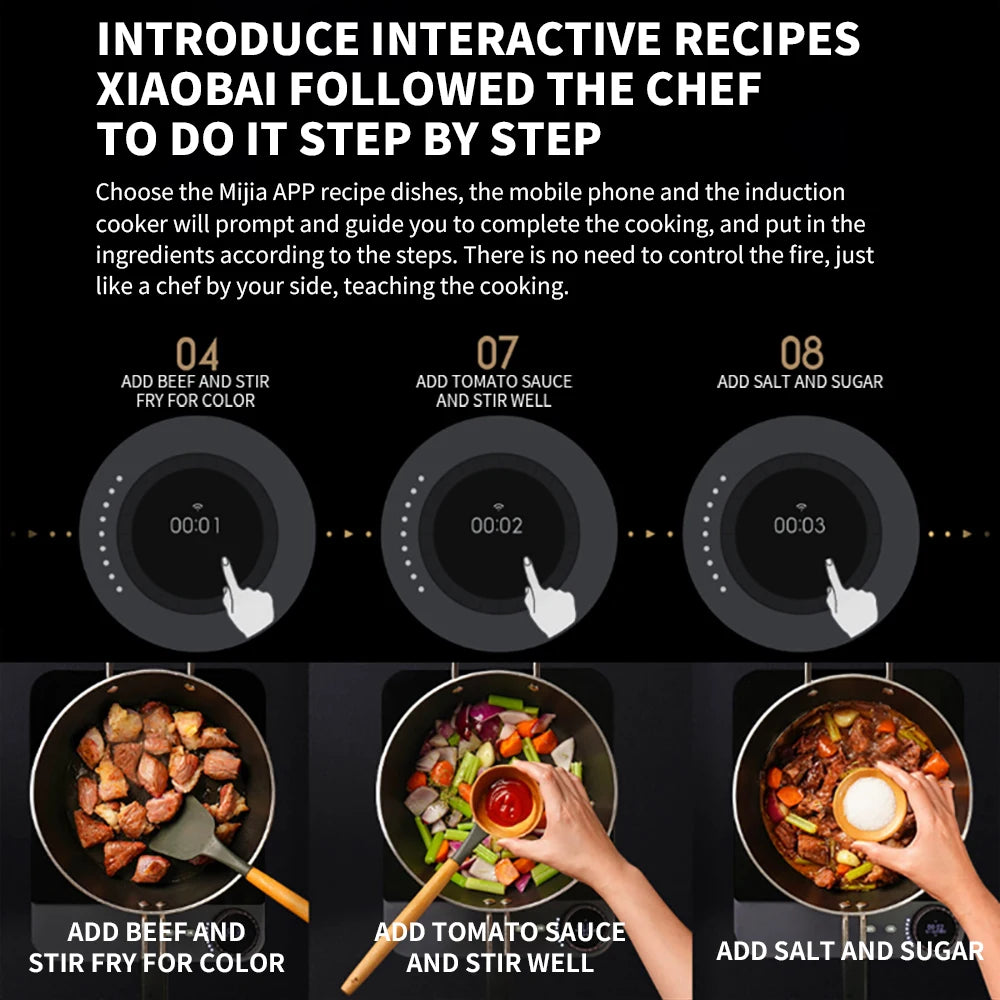 Xiaomi Mijia Cuisinière à Induction Ultra-fine 2100W - Cuisinière Connectée 23mm d'épaisseur, Compatible avec l'App Mijia ( cuisine )