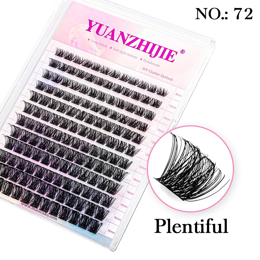 144 Paquets YUANZHIJIE Extensions de Cils Volume Prémontés : Kit d'extensions de cils individuels avec cils auto-adhésifs, fabriqué à partir de matériaux premium pour un maquillage professionnel et une finition parfaite.