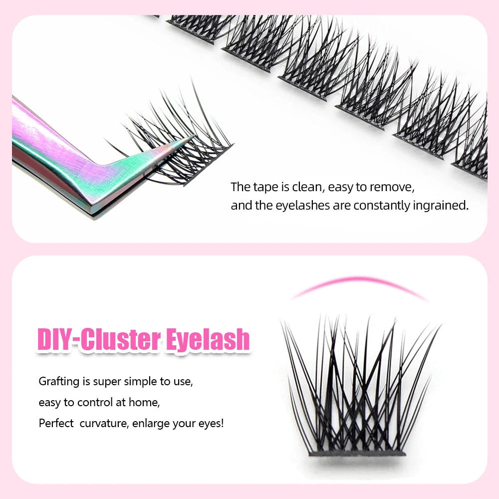 144 Paquets YUANZHIJIE Extensions de Cils Volume Prémontés : Kit d'extensions de cils individuels avec cils auto-adhésifs, fabriqué à partir de matériaux premium pour un maquillage professionnel et une finition parfaite.