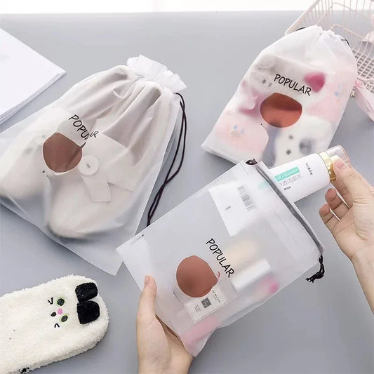 Sac de Maquillage Transparent et Étanche - Trousse de Voyage pour Femme, Kit de Beauté, Case de Toilettage, Poche de Rangement.