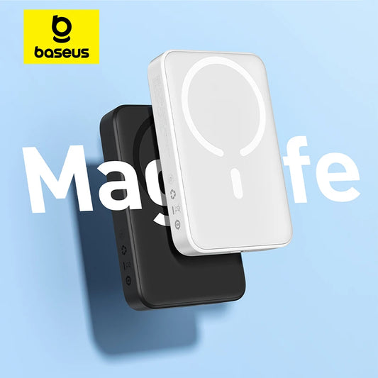 Batterie externe Baseus 10000mAh Mini magnétique avec charge rapide sans fil Auto-réveil pour iPhone 16 15 14 13 Pro Max Powerbank magnétique.