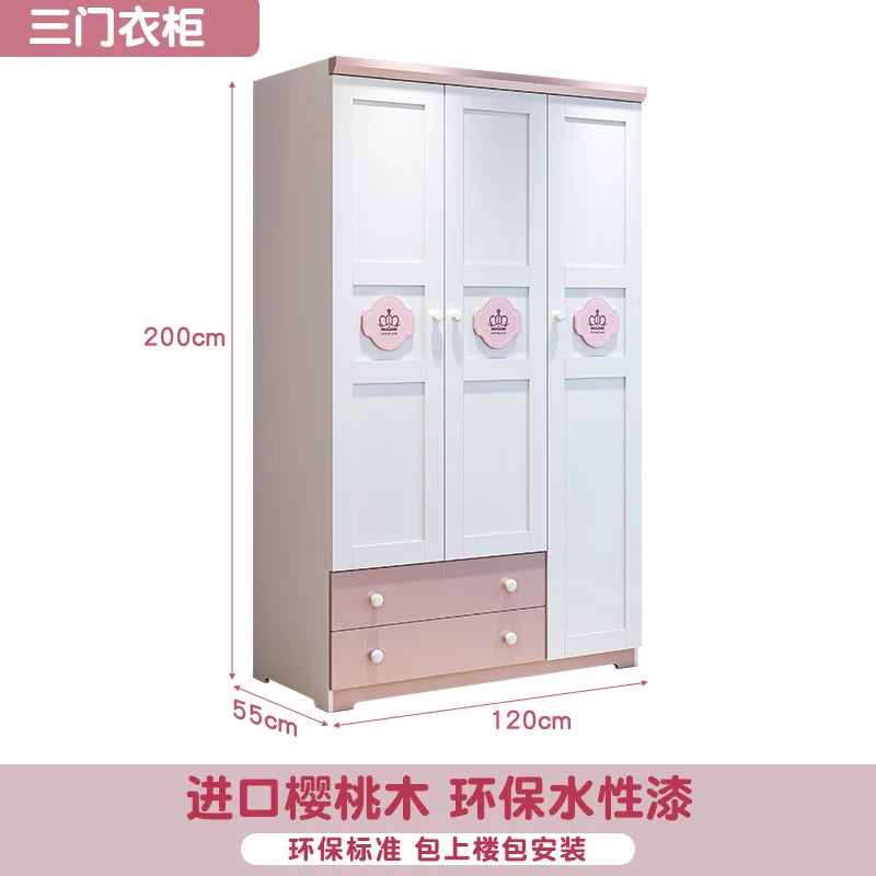 Armoires pour enfants avec cintres - Organisateur pour chambre à coucher - Placard de rangement mobile - Meuble de rangement pour la maison CY50CW.