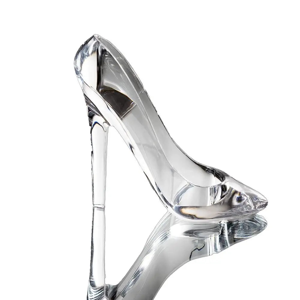 Ornements de chaussures en verre cristal transparent, sculptures décoratives de chaussures à talons hauts en acrylique, figurines pour chaussures de mariage.