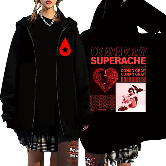 Conan Gray Found Heaven Superache Sweatshirt à Fermeture Éclair Streetwear